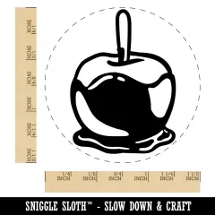 Caramel Candy Apple Self-Inking Rubber Stamp for Stamping Crafting Planners Blue