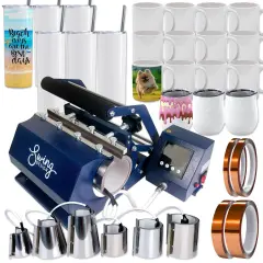 Swing Design 7-in-1 Tumbler Heat Press 20oz/30oz Bundle - Navy
