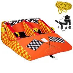 Sunny & Fun Boat Tubes and Towables, Water Tube for boating tube with Air Pump & Tow Rope Included