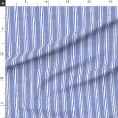Various Fabrics by the Yard or Fat Quarter Blue Summer Contemporary And White Vertical Stripes Thin Modern Beach Costal Boho Chic Custom Printed Fabric by Spoonflower
