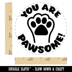 You Are Pawsome Awesome Teacher School Motivation Self-Inking Rubber Stamp for Stamping Crafting Planners Red