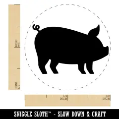 Pig Sideview Farm Animal Self-Inking Rubber Stamp Ink Stamper for Stamping Crafting Planners Pink