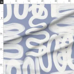 Various Fabrics by the Yard or Fat Quarter Soft Blue Squiggle Abstract Modern Design Large Scale Watercolor Paint Custom Printed Fabric by Spoonflower