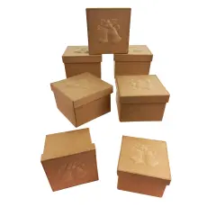 Value Pack of 36 Square Box with Bells Embossed Lid