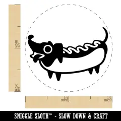 Dachshund Wiener Dog Hotdog Self-Inking Rubber Stamp for Stamping Crafting Planners UV