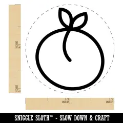 Peach Fruit Doodle Self-Inking Rubber Stamp for Stamping Crafting Planners Yellow