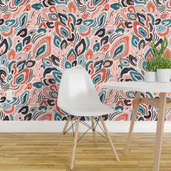 Peel & Stick Wallpaper 2FT Wide Animal Print Abstract Insect Butterflies Wing Custom Removable Wallpaper by Spoonflower