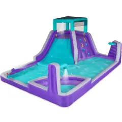 Sunny & Fun Inflatable Water Slide, Waterslide for Kids Backyard with Air Pump & Carrying Case Purple