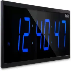 Ivation Huge 30 Inch Large Big Oversized Digital LED Wall Clock Blue