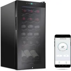 Ivation Wine Cooler with WiFi, Freestanding Wine Fridge w/Smart App Control