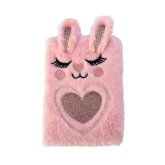 Wrapables Plush Journal, A5 Lined Notebook Diary for Writing and Drawing Bunny Ears