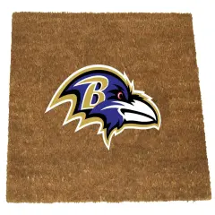 The Memory Company NFL Baltimore Ravens Logo Rectangular Coir Door Mat 29.5" x 19.5" Brown