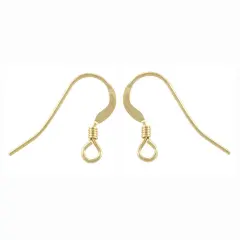 JewelrySupply Gold Filled Flat Wire Earrings with Secorative Spring Wrap (1 Pair of Gold Filled Earrings)