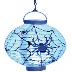 Large Light Up Spider And Webs Halloween Lantern Decoration