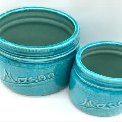 Mason Jar Crock Planter Ocean - MD