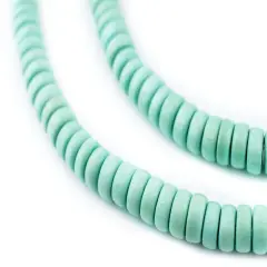 The Bead Chest Pistachio Green Disk Natural Wood Beads (4x8mm): Organic Eco-Friendly Wooden Bead Strand for DIY Jewelry, Crafts, Necklace and Bracelet Making