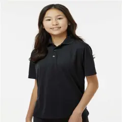 Paragon&reg; Youth Saratoga Performance Mini Mesh Polo T-shirt Black