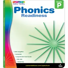 Spectrum Early Years Phonics Readiness Preschool Workbook, Pre K Activity Book Age 4-5 Covering Alphabet, Vowels, Sight Words, Nursery Rhymes, and More, PreK Classroom or Homeschool Curriculum