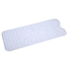 Bath Tub Mat Non-Slip Shower Mat BPA-Free Massage Anti-Bacterial with Suction Cups Washable White