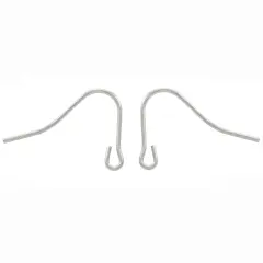 JewelrySupply Sterling Silver Fish Hook Earring Wires (1 Pair of Sterling Silver Earrings)