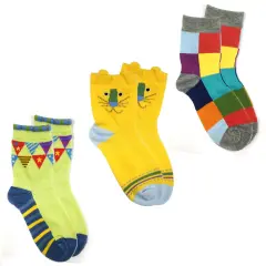 Wrapables Peek A Boo Animal Toddler Socks Set of 3, Lion (XL)