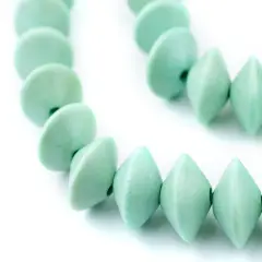 The Bead Chest Pistachio Green Bicone Natural Wood Beads (10x15mm): Organic Eco-Friendly Wooden Bead Strand for DIY Jewelry, Crafts, Necklace and Bracelet Making