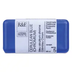 R&F Encaustic Paint Block - Cerulean Blue Chromium, 40 ml block