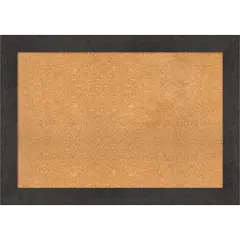 Rustic Plank Framed Corkboard, Natural Cork Espresso