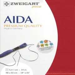 PrecutZweigart Stern-Aida 14 count Christmas Red