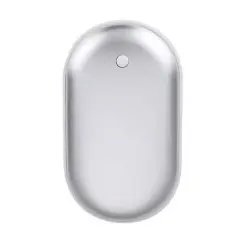 Rechargeable Hand Warmers Hot Hands 5200mAh Heated Electric Heater Power Bank Silver
