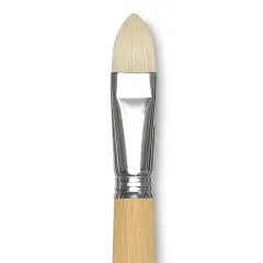 Escoda Clasico Chungking White Bristle Brush - Filbert, Extra Long Handle, Size 20