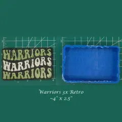 Warriors 3x Retro Font Silicone Freshie Mold