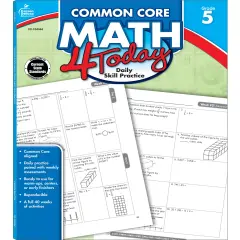 Carson Dellosa Common Core Math 4 Today 5th Grade Workbook, Multiplication, Division, Fractions, Mathematics Equations, and More, Classroom or Homeschool Curriculum