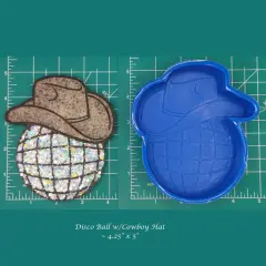 Disco Ball with Cowboy Hat Silicone Freshie Mold