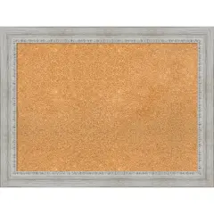 Rustic White Wash Wood Framed Corkboard, Natural Cork