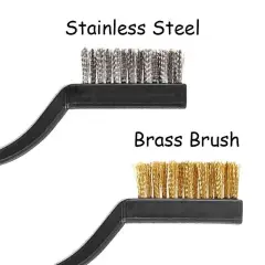 12x Mini Wire Brush Micro Stainless Steel Brass Rust Remover Clean Polishing