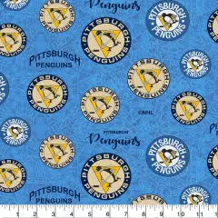 Sykel Enterprises NHL Team Cotton Fabric-Pittsburgh Penguins Throwback Cotton Quilting Fabric