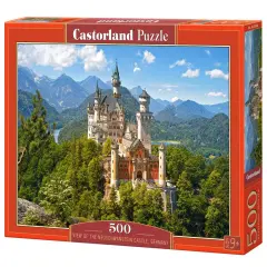 500 Piece Jigsaw Puzzle, View of the Neuschwanstein Castle, Bavarian Alps, Germany, Castle puzzle, Adult Puzzles, Castorland B-53544