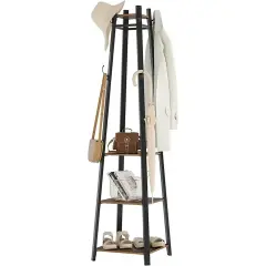 Upgrade Coat Rack Stand Entryway Hall Tree Large Garment Bag Shoe Storage Rack