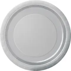 Silver Solid Round 9" Dinner Plates, 8ct