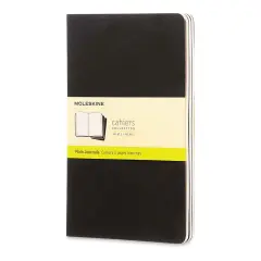 Moleskine Cahier Journals - 8-1/4" x 5", Blank, Black, Pkg of 3