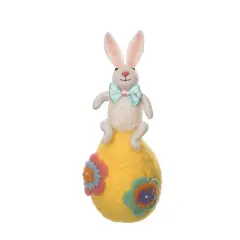 Balancing Easter Bunny Figure Figurine