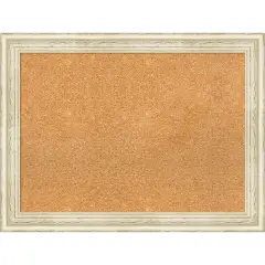 Country White Wash Wood Framed Corkboard, Natural Cork