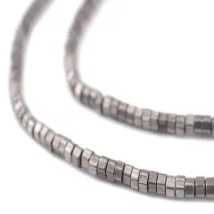 The Bead Chest Antique Silver Prism Heishi Beads (3mm)