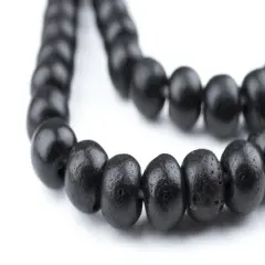 The Bead Chest 108 8mm Black Bone Mala Beads - Handmade Fair Trade Nepal Prayer Rosary Beads Necklace for Mediation, Yoga, Jewelry Making, Crafts