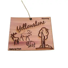 Yellowstone National Park WY - Cedar Ornament