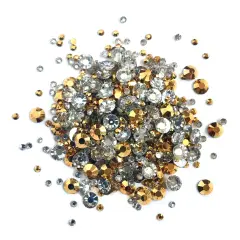 Buttons Galore Jewelz Rhinestones Craft Embellishments Assorted Colors Approx. 1600 Pieces Gold