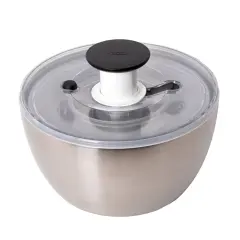 OXO Stainless Steel Salad Spinner with Locking Lid Rubber Bottom