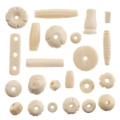John Bead Natural Bone Beads Assorted Box Set, 250g White