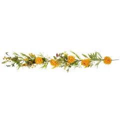 Northlight 5' x 10" Orange Peony Artificial Fall Harvest Garland, Unlit